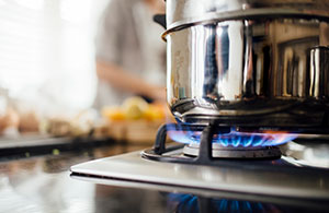 Pot on a gas stove